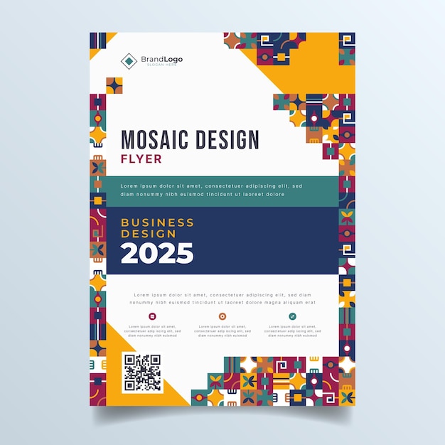 Flat mosaic flyer template