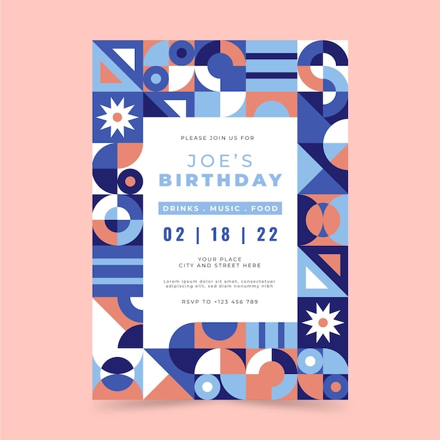 Flat mosaic invitation