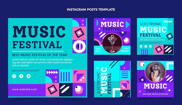 Flat mosaic music festival instagram post