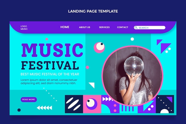 Flat mosaic music festival landing page