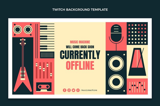 Flat mosaic music festival twitch background