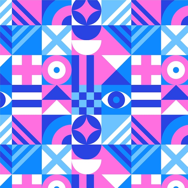 Flat mosaic pattern design