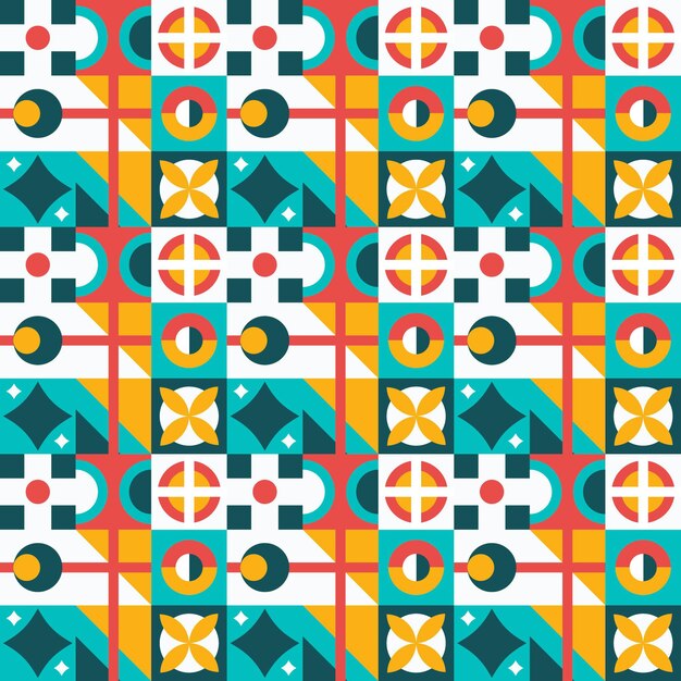 Flat mosaic pattern design