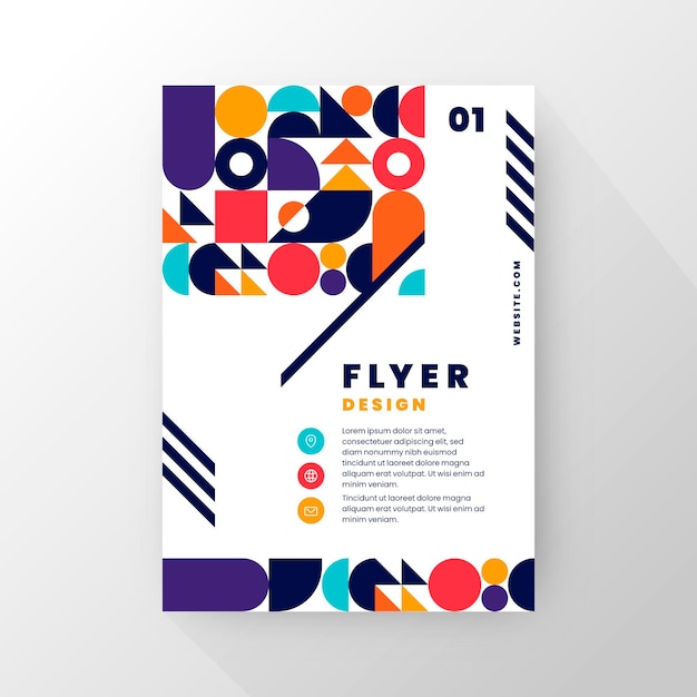 Free Vector flat mosaic vertical flyer template