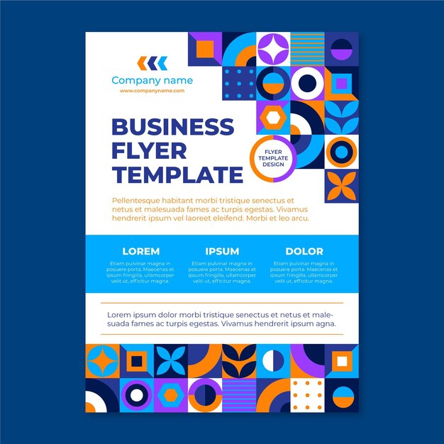 Flat mosaic vertical flyer template