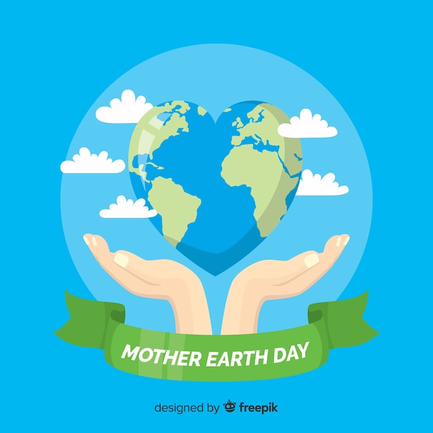 Flat mother earth day background