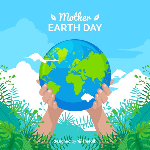 Flat mother earth day background