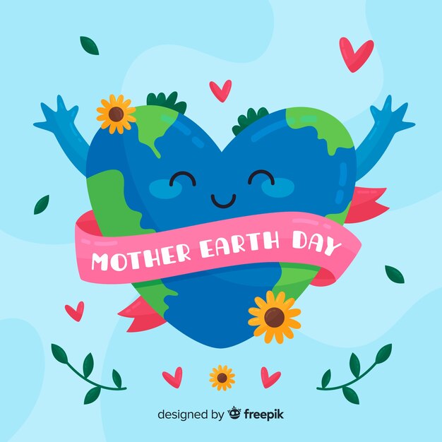 Flat mother earth day background