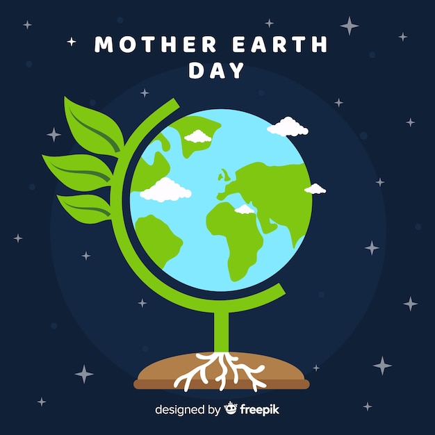 Flat mother earth day background