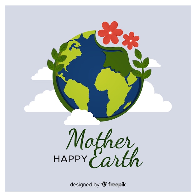 Flat mother earth day background