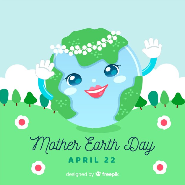 Flat mother earth day background