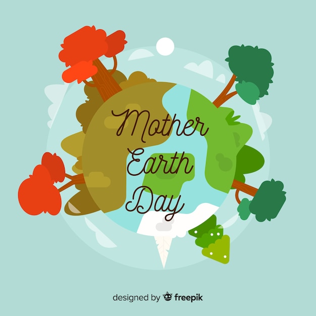 Flat mother earth day background