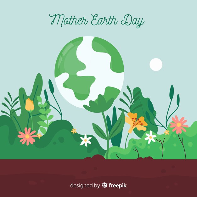 Flat mother earth day background