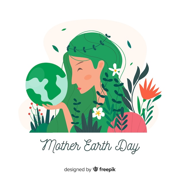 Free Vector flat mother earth day background