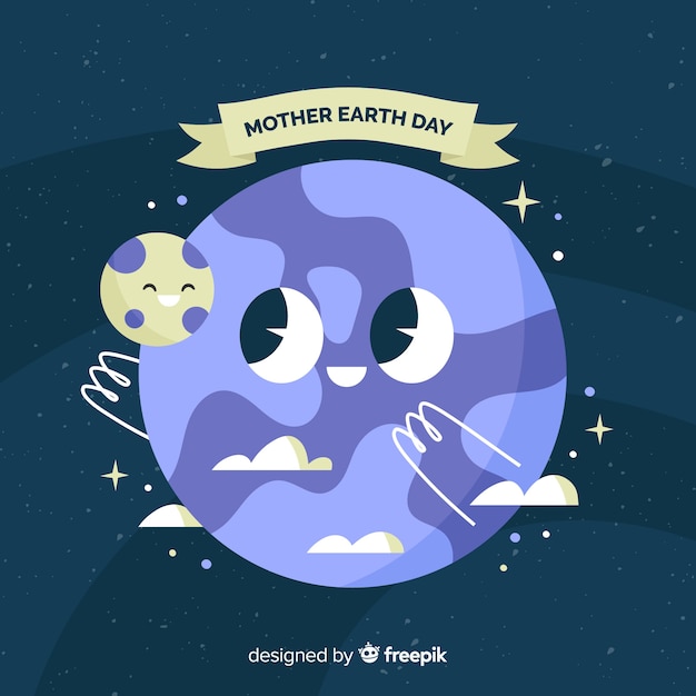 Flat mother earth day background