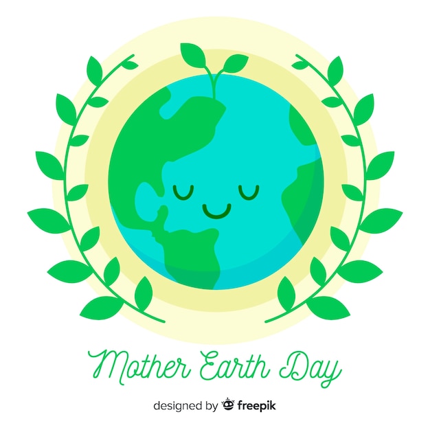 Flat mother earth day background