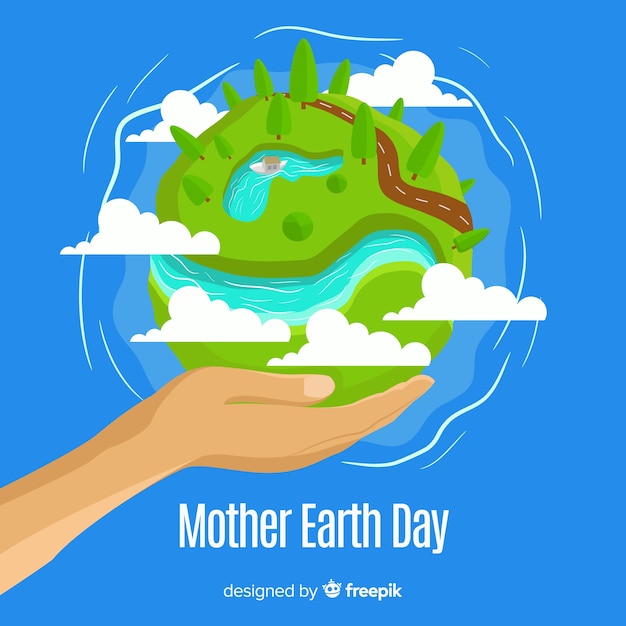 Flat mother earth day background