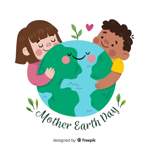 Flat mother earth day background