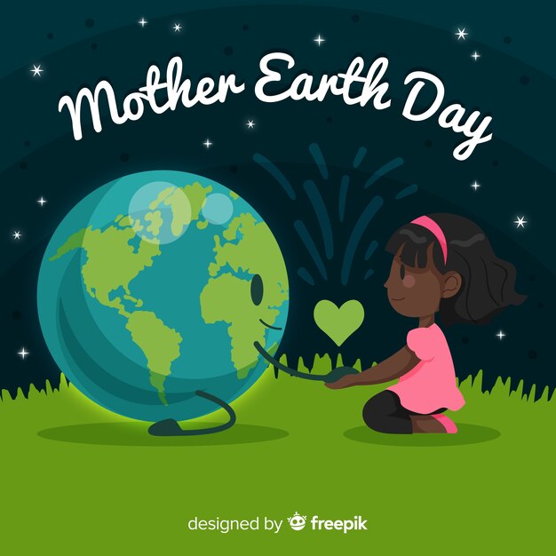 Flat mother earth day background