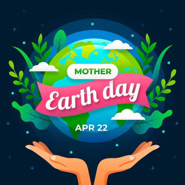 Flat mother earth day background