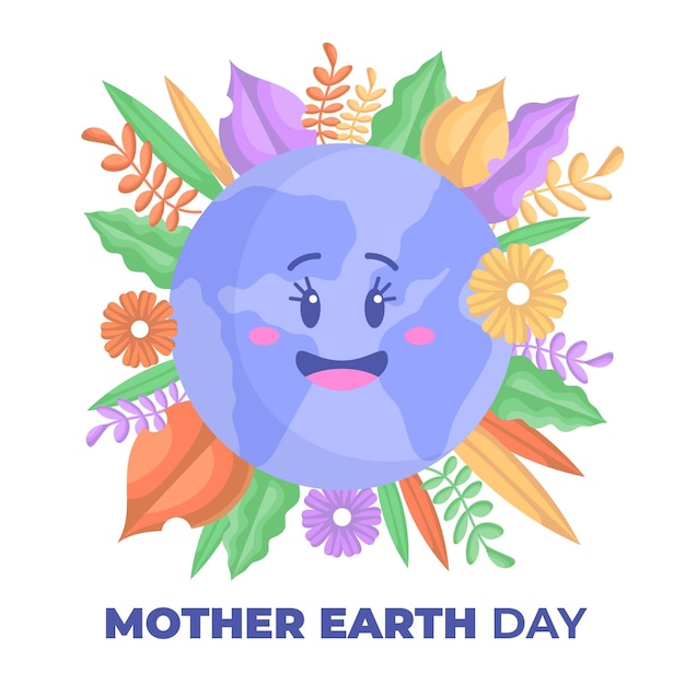 Flat mother earth day illustration