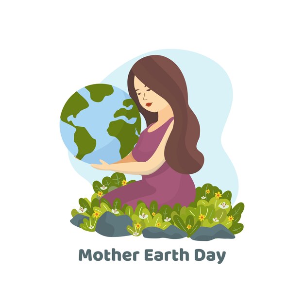 Flat mother earth day wallpaper