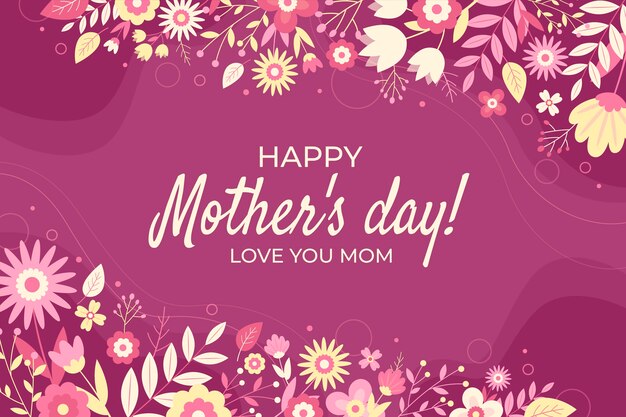 Flat mother's day background in spanish