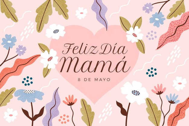 Flat mother's day background in spanish