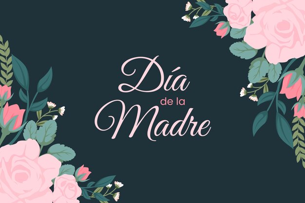 Flat mother's day background in spanish