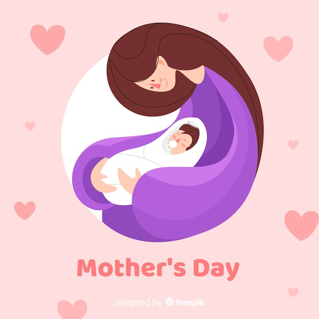 Flat mother's day background