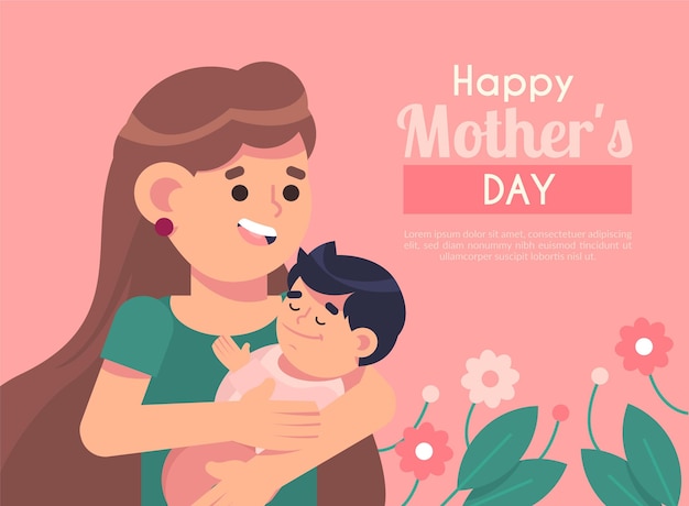 Flat mother's day illustration