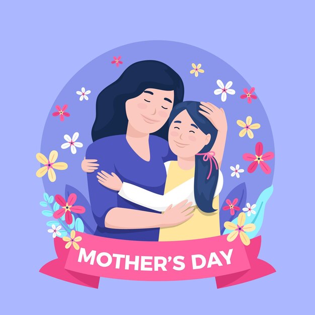 Flat mother's day illustration