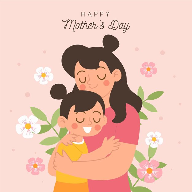 Flat mother's day illustration