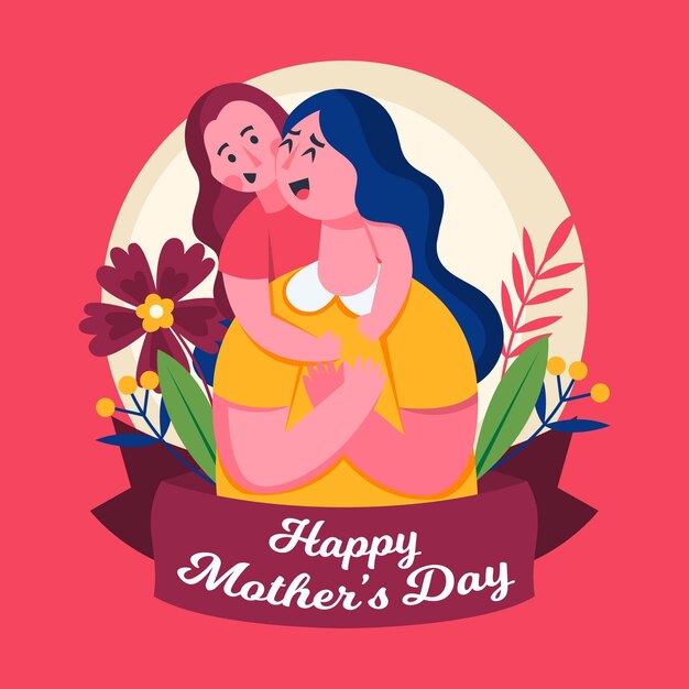 Flat mother's day illustration