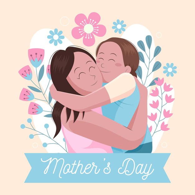 Flat mother's day illustration