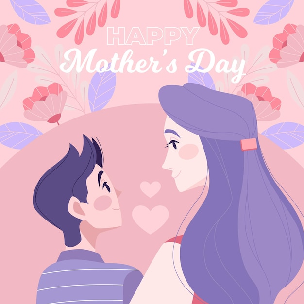 Flat mother's day illustration