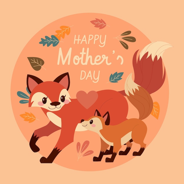 Free Vector flat mother's day illustration