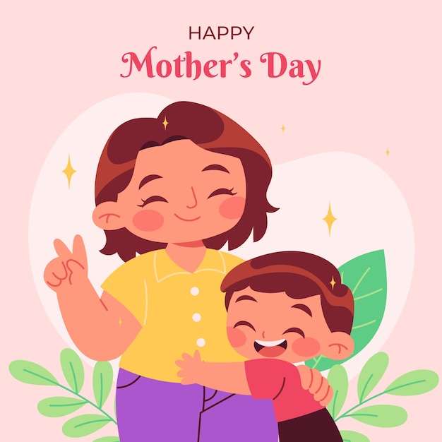 Free Vector flat mother's day illustration