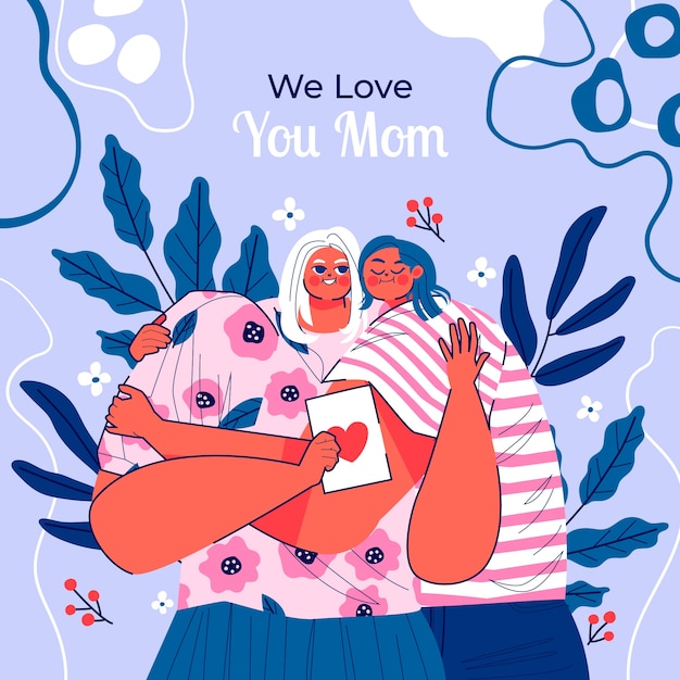 Flat mother's day illustration