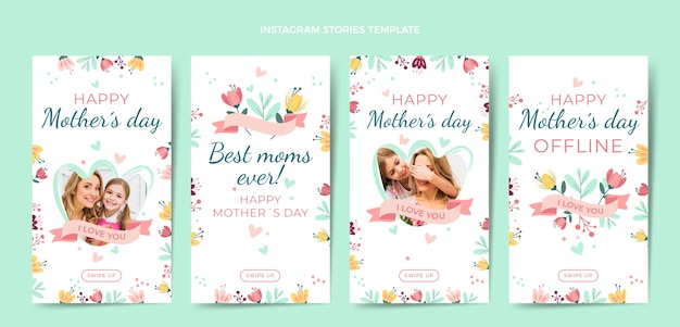 Flat mother's day instagram stories collection