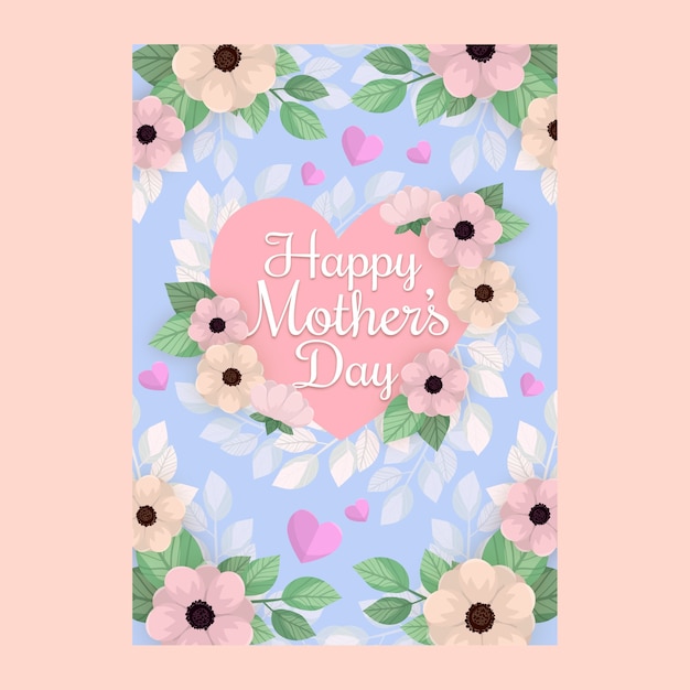 Flat mother's day invitation template