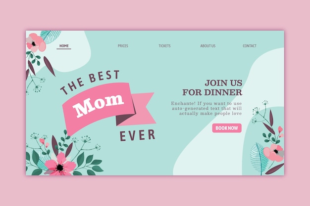 Free Vector flat mother's day landing page template