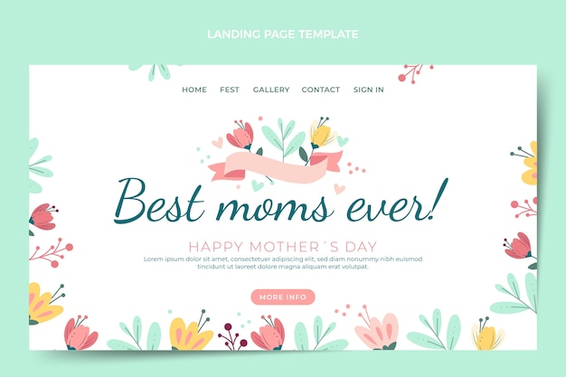 Flat mother's day landing page template