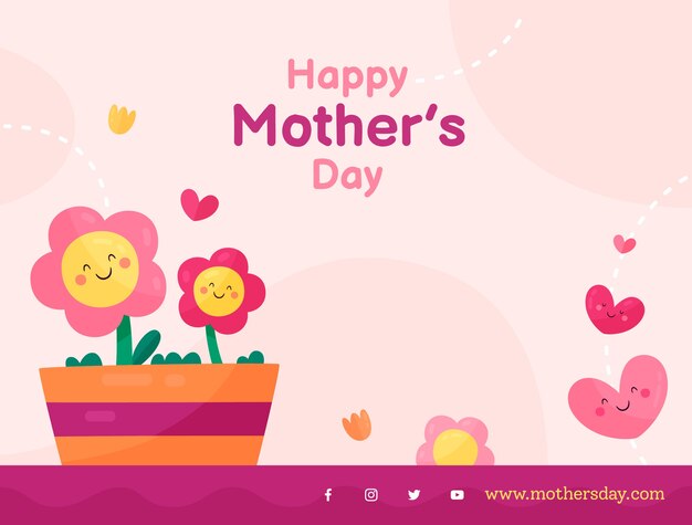 Flat mother's day photocall template