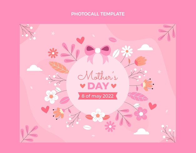 Flat mother's day photocall template