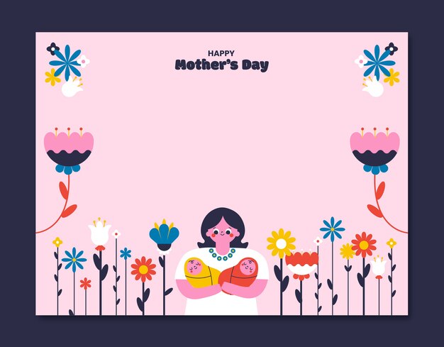 Flat mother's day photocall template