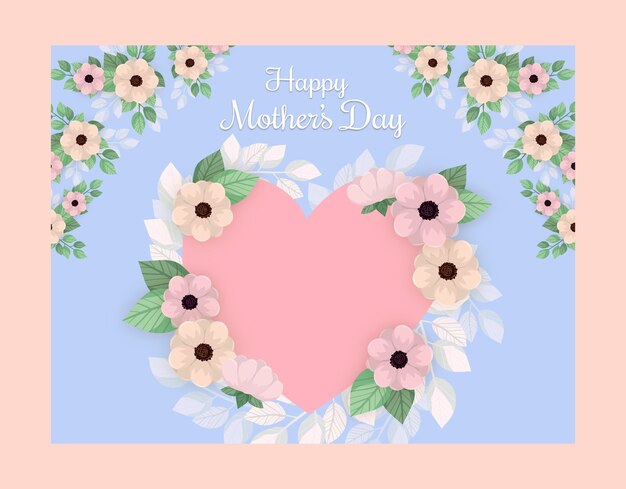 Flat mother's day photocall template