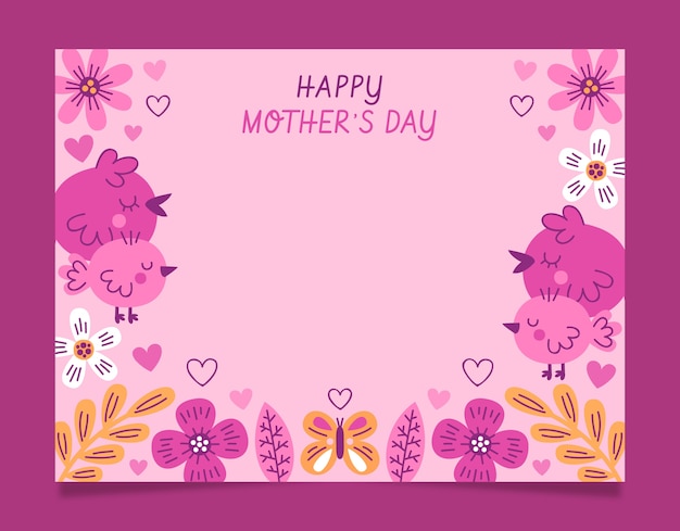 Flat mother's day photocall template