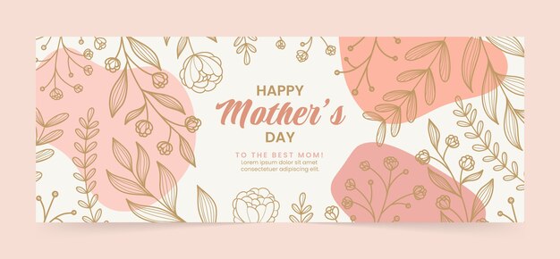 Flat mother's day social media cover template