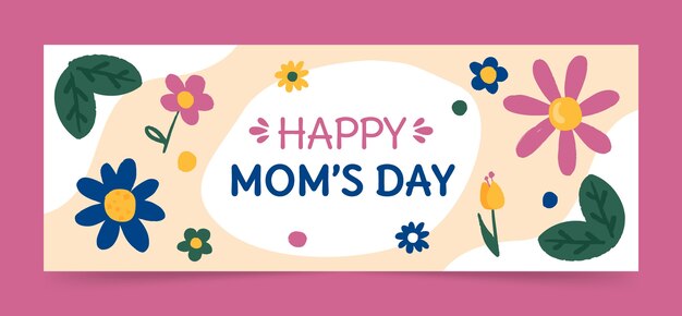 Flat mother's day social media cover template